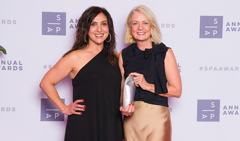 SA screen practitioners Elena Carapetis and Kaye Weeks of Windmill Pictures at the SPA Awards 2024, image supplied